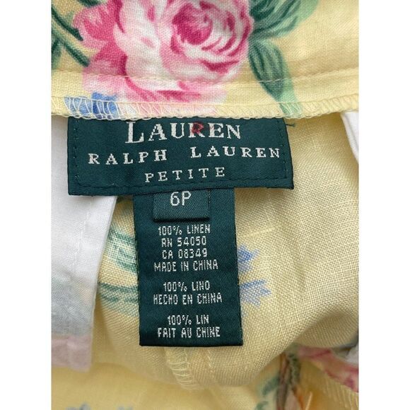 LAUREN Ralph Lauren Petite Linen Multicolored Floral Shorts Size 6P - Picture 11 of 11